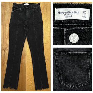 ABERCROMBIE & FITCH THE SKINNY HIGH RISE ANKLE JEANS WOMEN’S sz 27/4R Black